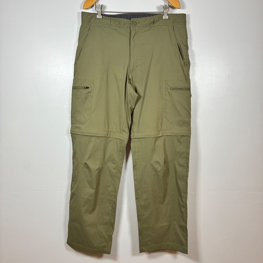 Outdoor Life Convertible Cargo Pants 34x30 Green Hiking Zip Off Utility Gorpcore
